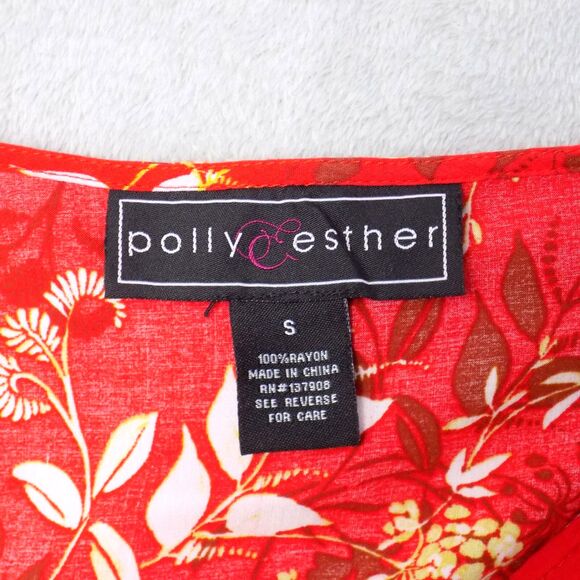 Polly Esther Top Small Flowy Boho Retro Festival Cottage Bold (BUNDLE PRICE $6) - Picture 2 of 4